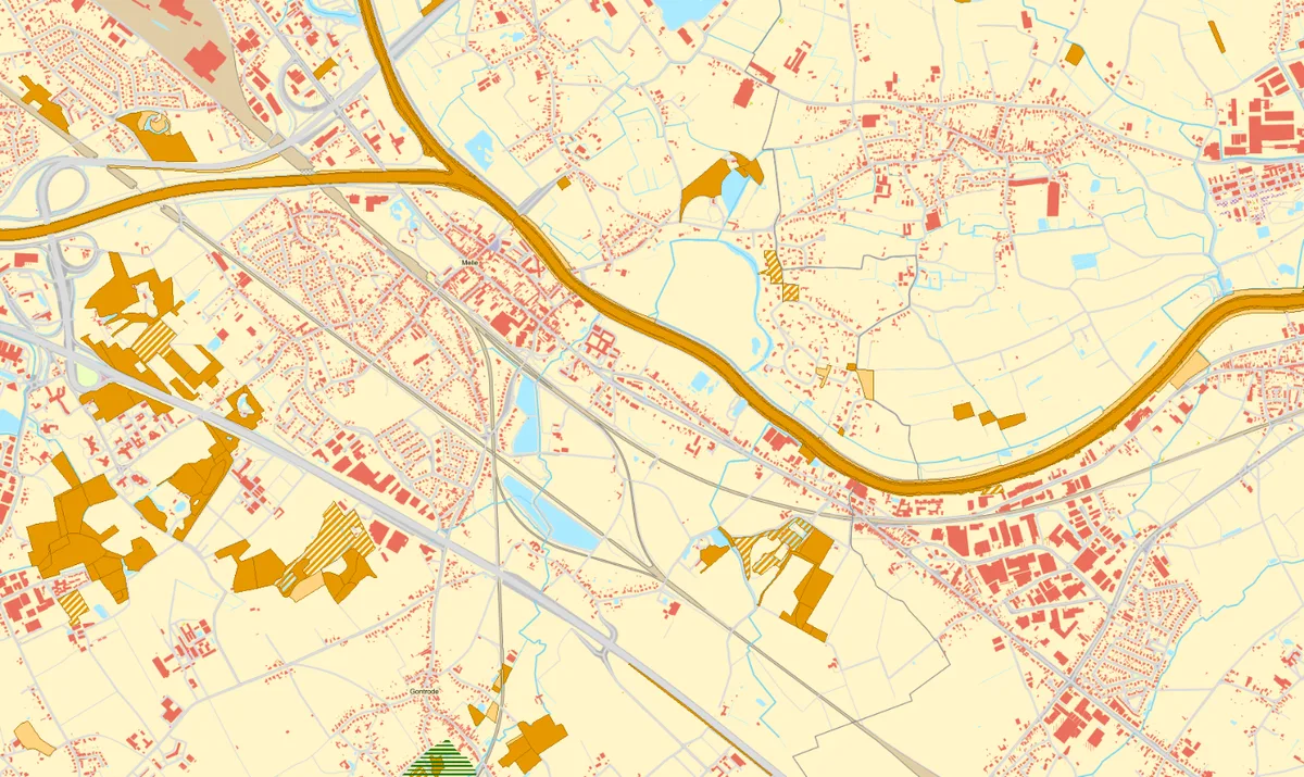 Kaartuittreksel Geopunt rond Merelbeke-Melle